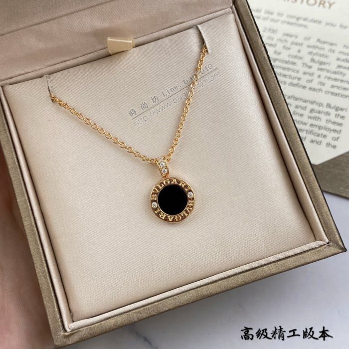 Bvlgari飾品 寶格麗雙面轉動大號圓餅紐扣項鏈  zgbq3332